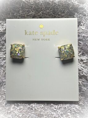 Kate spade Clear Dome Stud Earrings with Gold Tone Posts, Designer